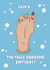 Cute Funny Birthday Card - Foot Pun - Toe-tally Awesome created by FarrowsHandmade