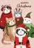 Cute Cats Christmas Card - Cats In Christmas Outfits created by Debbie Daley Illustrations