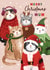 Cute Cats Christmas Mum Card - Cats In Christmas Outfits created by Debbie Daley Illustrations