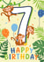 Cute Monkey Themed 7th Birthday Card created by Abigail Elodie 