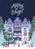 Liberty London Christmas Card – Merry & Bright Festive Illustrated London Scene created by Sad Girl Illustration