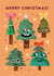 Cute Christmas Card - Christmas Trees - Silly Faces created by Emily Nash Illustration