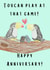 Cute Toucan Uno game Anniversary card for partner- Toucan play at that game created by Oopsy Daisy Designs