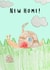 Cute hand-drawn New Home card snail for new homeowners created by Oopsy Daisy Designs