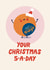 Funny Christmas Card - Cute Terry’s Chocolate Orange - Your 5-A-Day created by Christine Cuddihy Illustration
