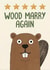 Cute 5th Wedding Anniversary Card - Beaver Pun - Wood Marry Again created by Cozy Calm