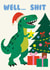 Funny T-Rex Dinosaur Christmas Card created by Aussie Studios