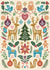 Pretty Christmas Card - Scandi Folk Art Multicolour - Cottagecore created by Sydney Jo Designs