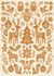 Pretty Christmas Card - Scandi Folk Art Pattern - Warm Gingerbread - Cottagecore created by Sydney Jo Designs