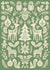 Pretty Christmas Card - Scandi Folk Art Pattern - Fir Green - Cottagecore created by Sydney Jo Designs
