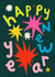 Classic New Year Card - Stars - Colourful Typography created by NICHOLA COWDERY ILLUSTRATIONS 