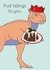 Funny Christmas Card - Pud'Tidings To You - Dinosaur created by Dinosaurs Doing Stuff