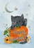 Cute Halloween Card - Happy Halloween Cat and Pumpkin created by Suzanne Brearley Design
