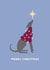 Cute Christmas Card - Blue Greyhound / Whippet - Jumper created by Ella Goddard