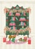 Cute Folkart inspired bookcase Christmas Card- Holiday Hygge created by Jackie Crawford
