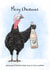 Funny Christmas Card - Chicken Wine - Turkey Wine Time created by Lucy Driver