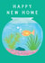 Cute Goldfish Bowl New Home Moving House Card created by Chinchi Things