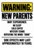 Funny New Baby Card for New Parents – Warning: Side Effects May Last 18 Years created by Amy Corlett
