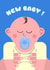cute new baby, mum and dad, new parents. New baby ! created by @simonwelchillustration