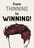 From Thinning to Winning Funny New Hair Transplant Card created by Click of a Button Prints