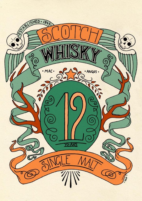 whisky label Card 22843 created by Elia Sánchez Martín