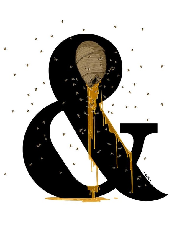 typography bees Card 22850 created by Elia Sánchez Martín