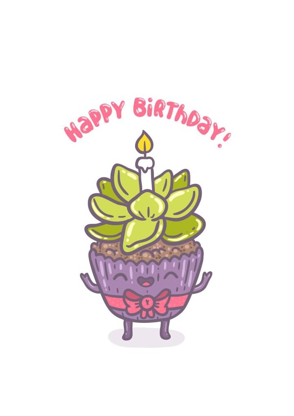 succulent plant Birthday Card 22909 created by Anna Alekseeva