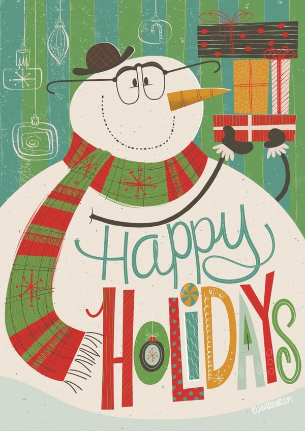 snowman holidays Christmas Card 23035 created by Josh Cleland