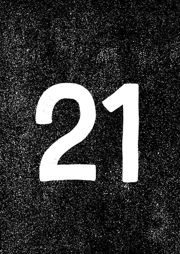 21 21st Birthday Card 1230 created by lowkey print studio