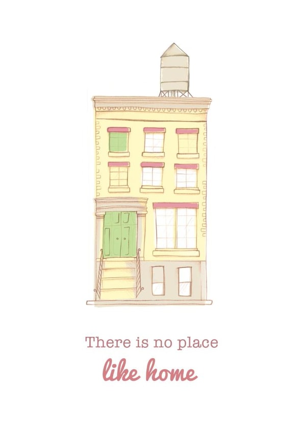 Cute New York Style New Home Card - Apartment - There Is No Place Like Home created by Adi Bereshit