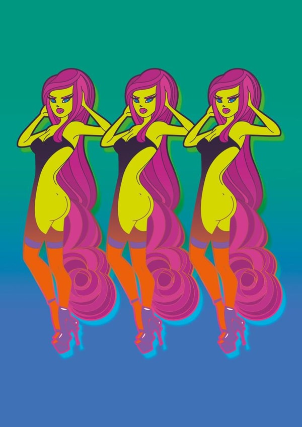 burlesque trio Card 23595 created by Rian Hughes