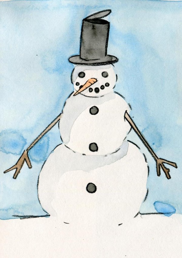 snowman snow Card 23586 created by Ruth Ferrier Illustration