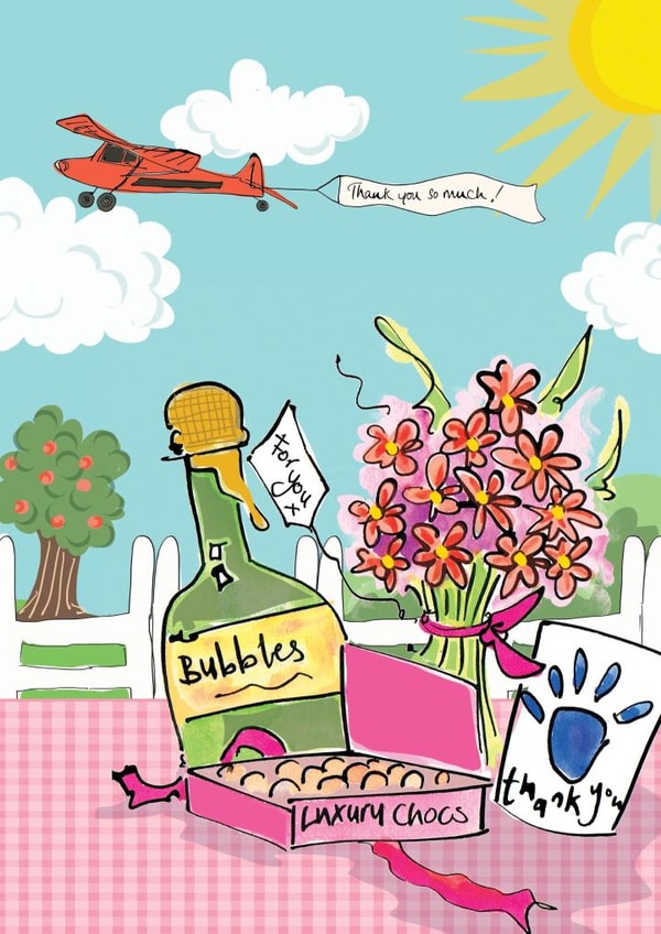 ThankYou Thanks Thank You Card 1191 created by Higgledy Ink Illustration