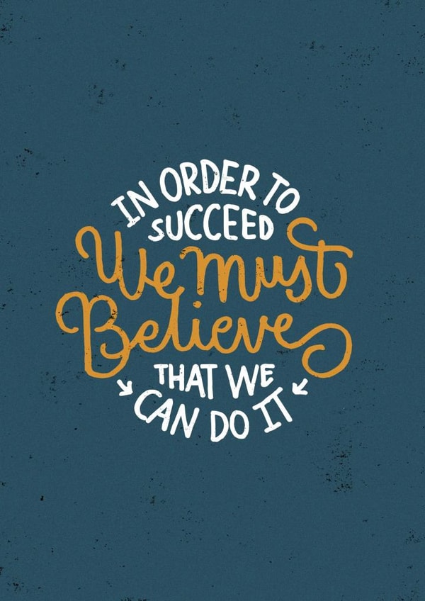 believe lettering Good Luck Card 1204 created by Jimbo Bernaus