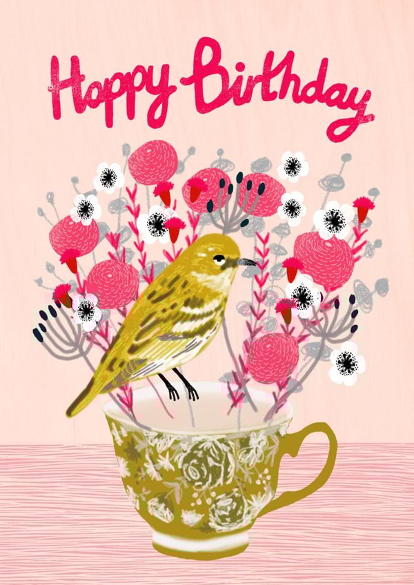 bird flowers Birthday Card 22436 created by Andrea Lauren