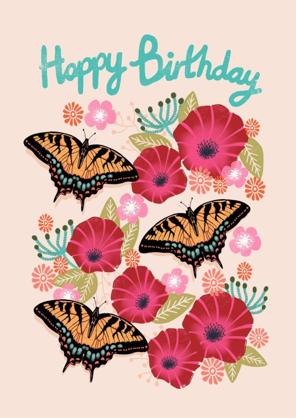 birthday butterfly Birthday Card 1077 created by Andrea Lauren
