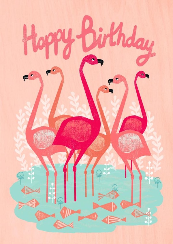 flamingo birthday Birthday Card 1078 created by Andrea Lauren
