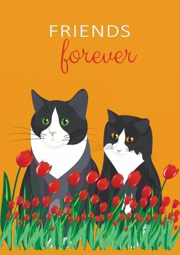 Tuxedo cat Thinking of you Card 24095 created by Lorraine Stylianou