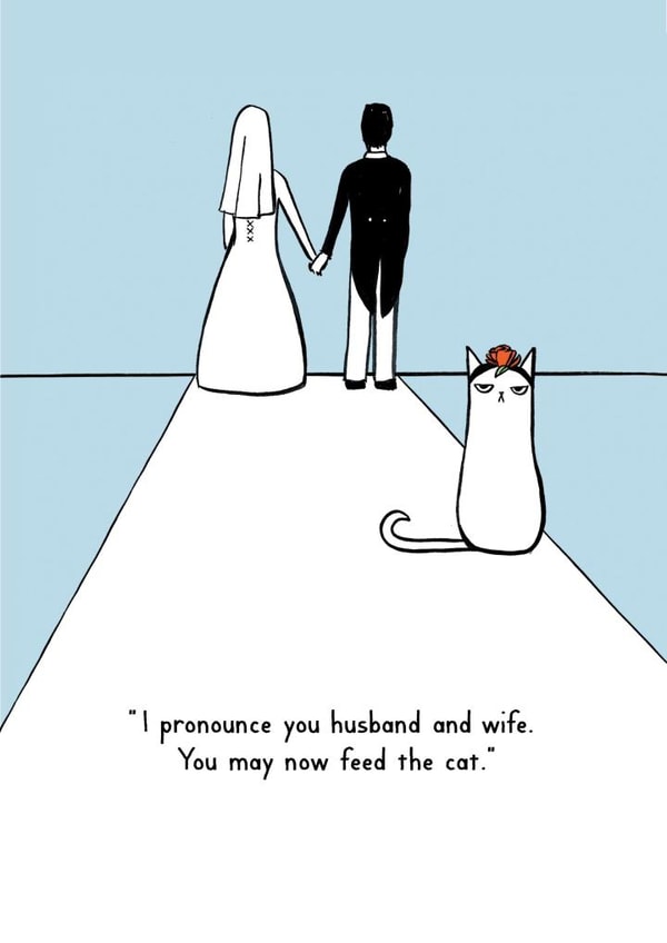 cat cats Engagement & Marriage Card 1628 created by Reigning Cats . . . and dogs