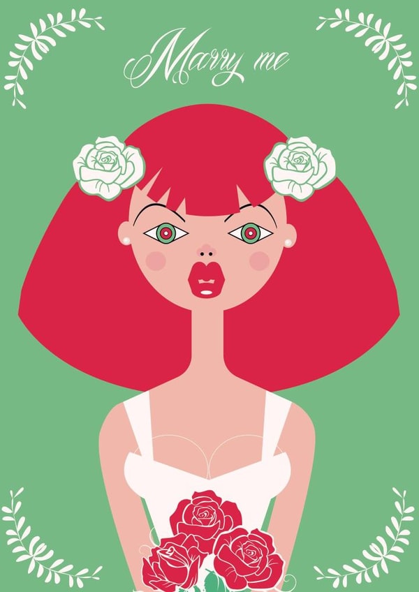 Wedding art Engagement and Marriage Card 24187 created by Critical T-rex