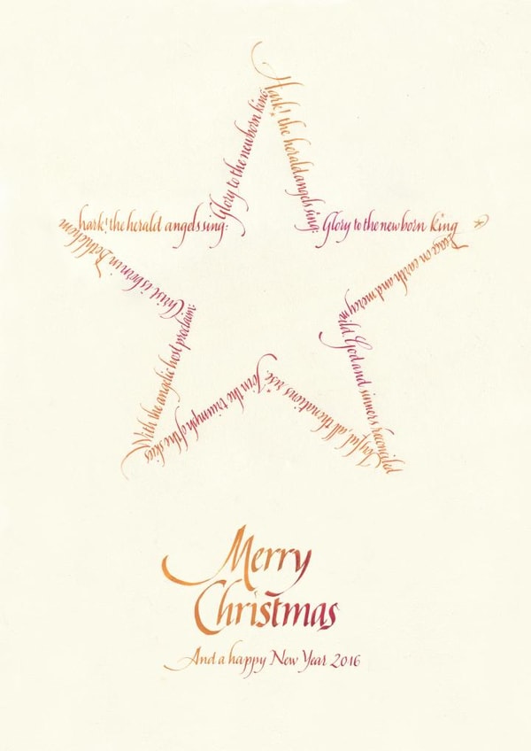 christmas calligraphy Faith Cards Card 22979 created by Esther Gordo