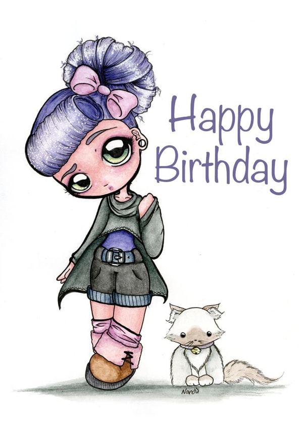 cute kawaii Birthday Card 24407 created by Nandi Forward