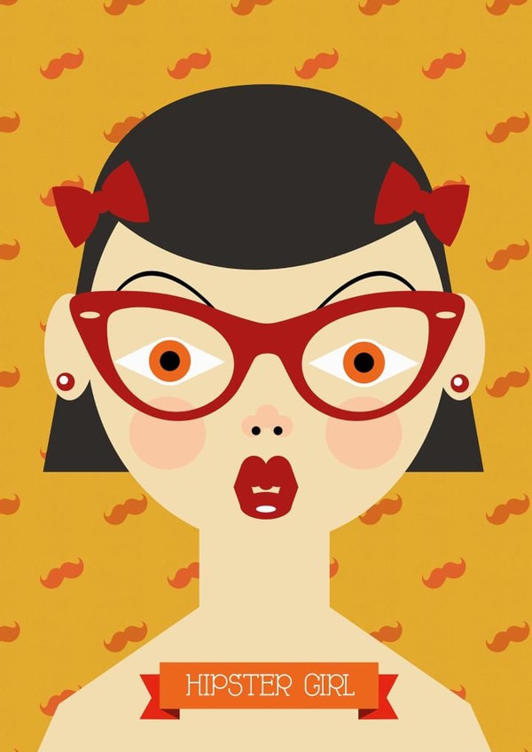 Hipster illustration Just because... Card 24191 created by Critical T-rex