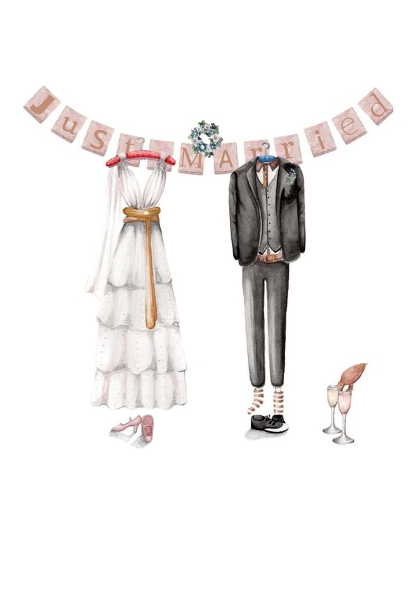 wedding vintage Engagement & Marriage Card 1874 created by Laura Hallett