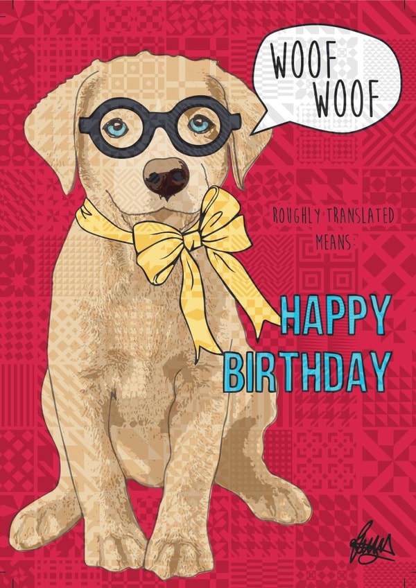 Cute Dog Birthday Card 1473 created by Rose Hill Designs