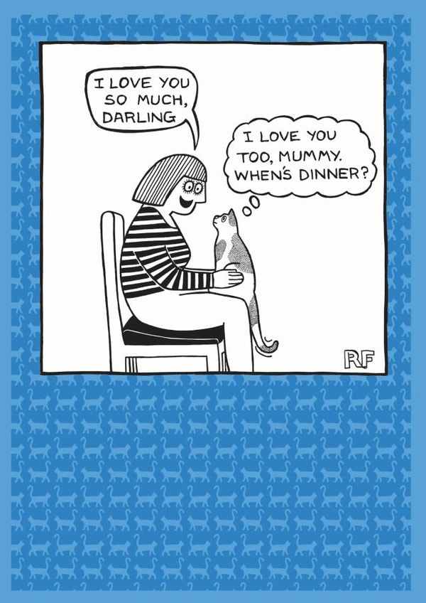 cat Mum Humour Card 1808 created by On The Prowl Cat Cartoons