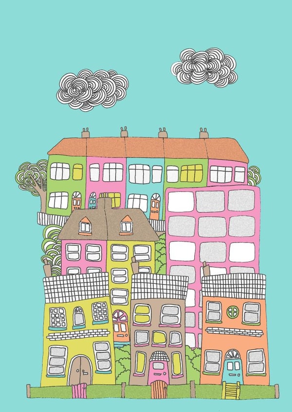 Classic Neighbourhood New Home Card - Houses created by Celia Hyland