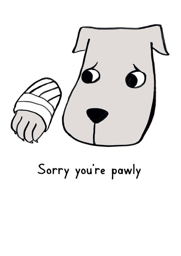 Sorry you're pawly get well soon card created by Reigning Cats . . . and dogs