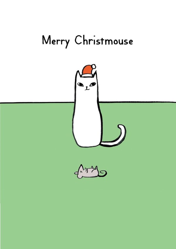 Cat and Mouse - Cat Gift - Dead Mouse - Funny - From the Cat - Sassy - Christmas themed card created by Reigning Cats . . . and dogs