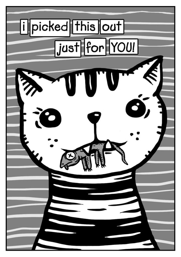 cat humor Just because... Card 24764 created by Calan Ree